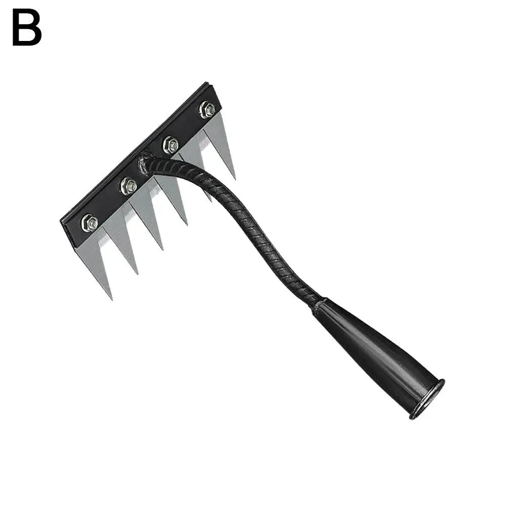 5/6/7/8 Teeth Garden Hand Rake Farm Tool Weeding Scarifier Agricultural Nail Harrow Metal Harrow Garden WeedingTool
