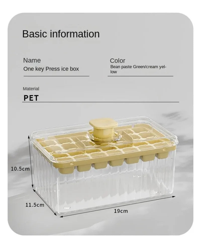 Elegant Ice Storage Tray – Quick-Click Mold for Effortless Ice Making