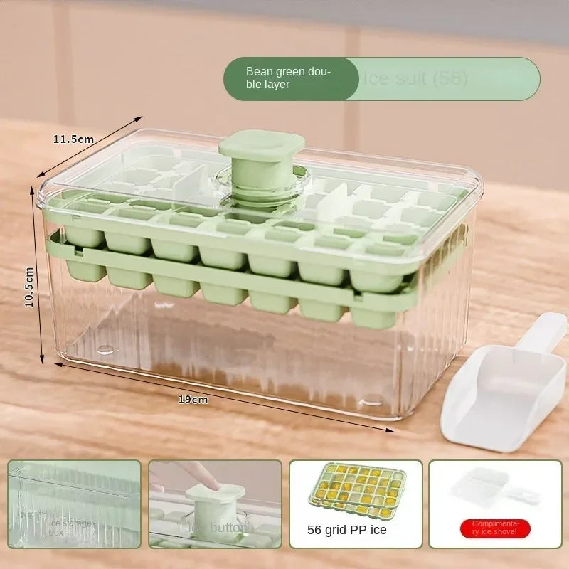 Elegant Ice Storage Tray – Quick-Click Mold for Effortless Ice Making