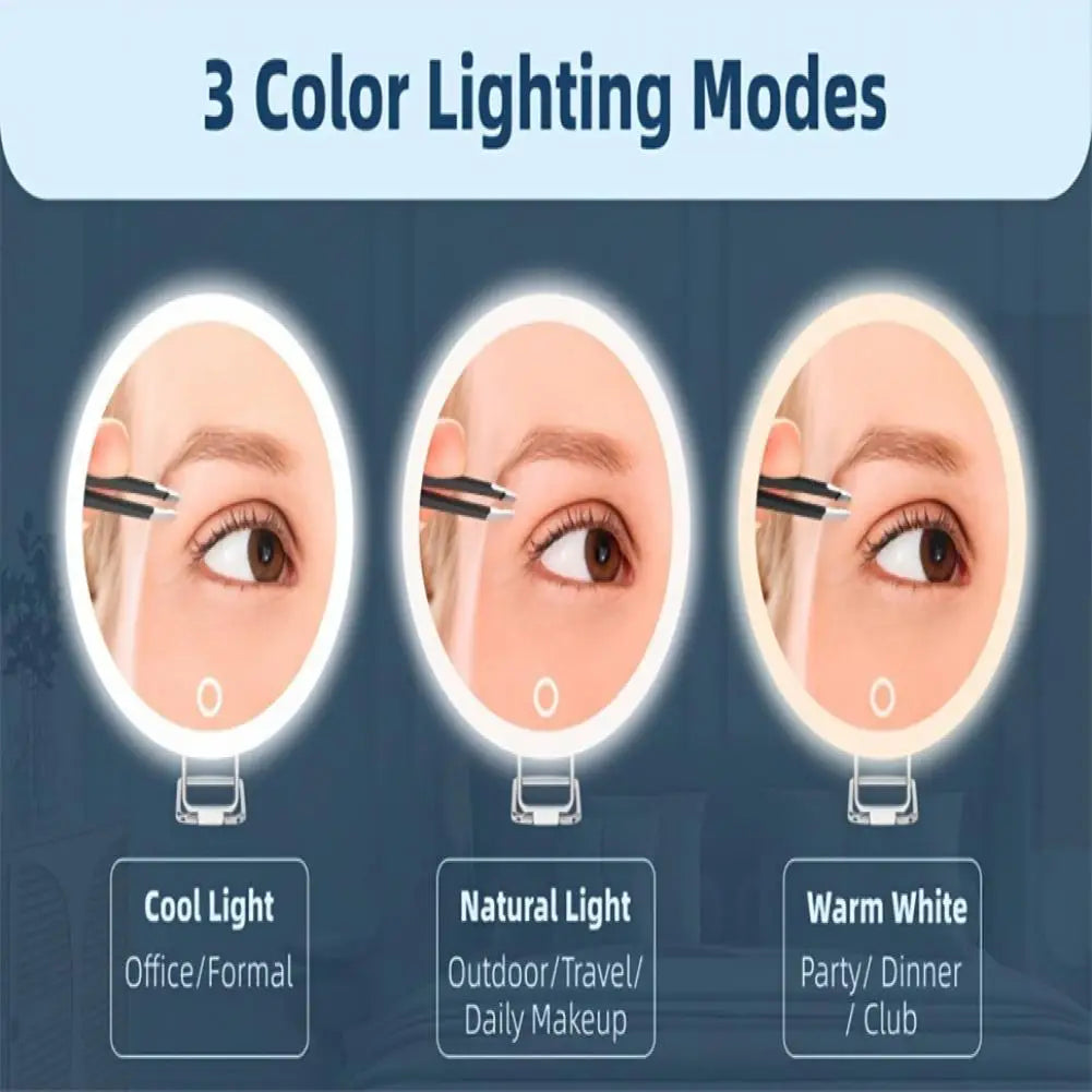 10/20/30X Magnifying Mirror With LED Light Tweezers 360 Degrees Rotary Wall Hanging Desktop Magnified Makeup Vanity Mirror Home