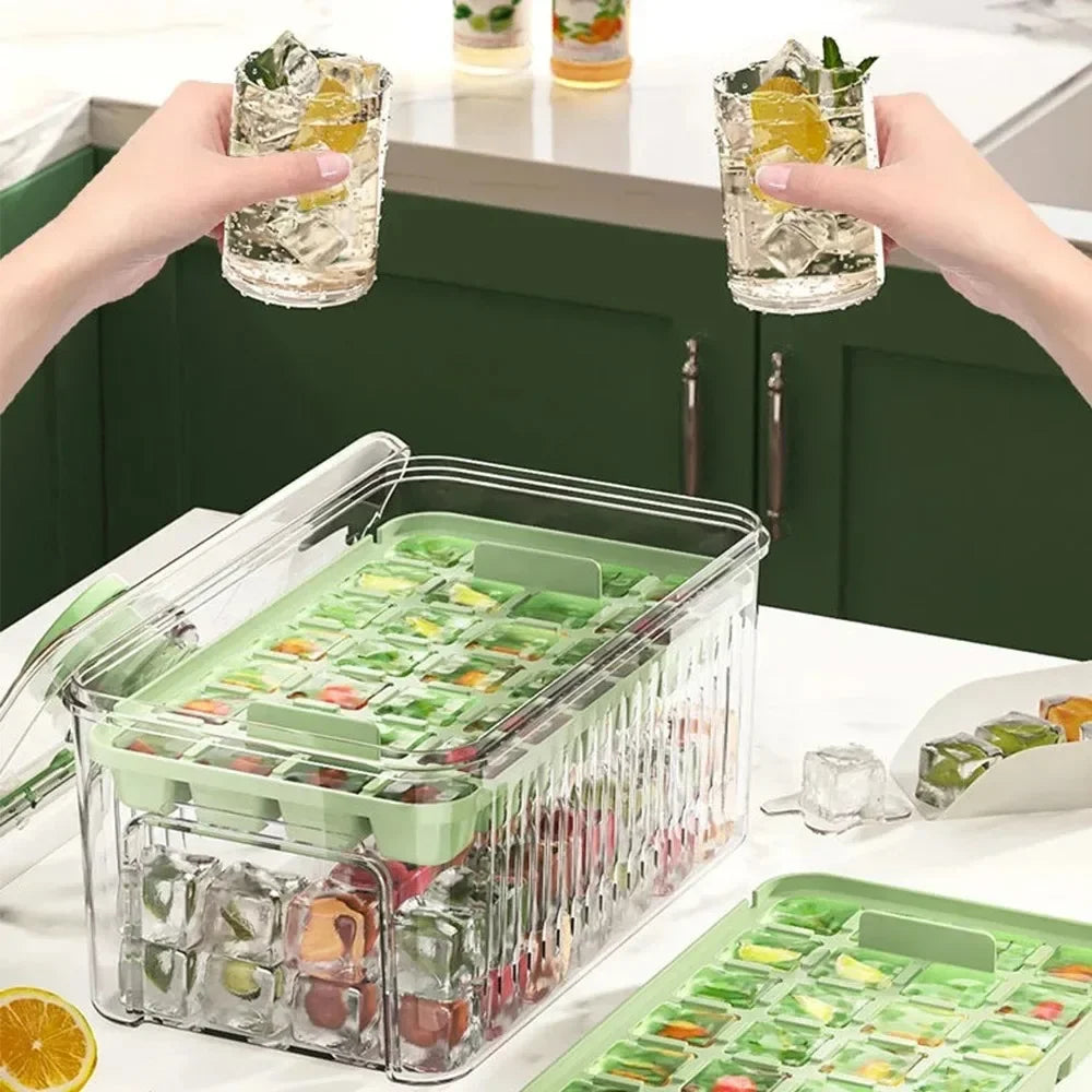 Elegant Ice Storage Tray – Quick-Click Mold for Effortless Ice Making