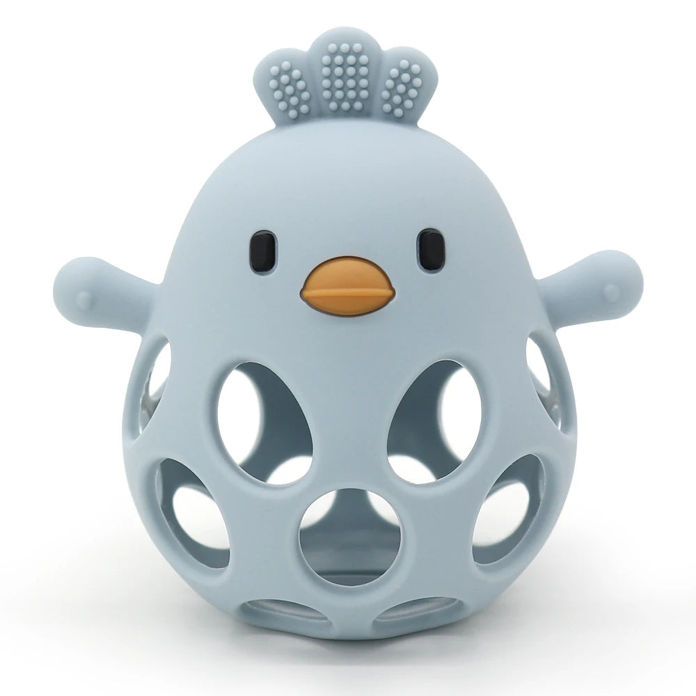 Baby Teether Gloves – Cartoon Chick Silicone Teething Toy for Dental Care & Gum Relief