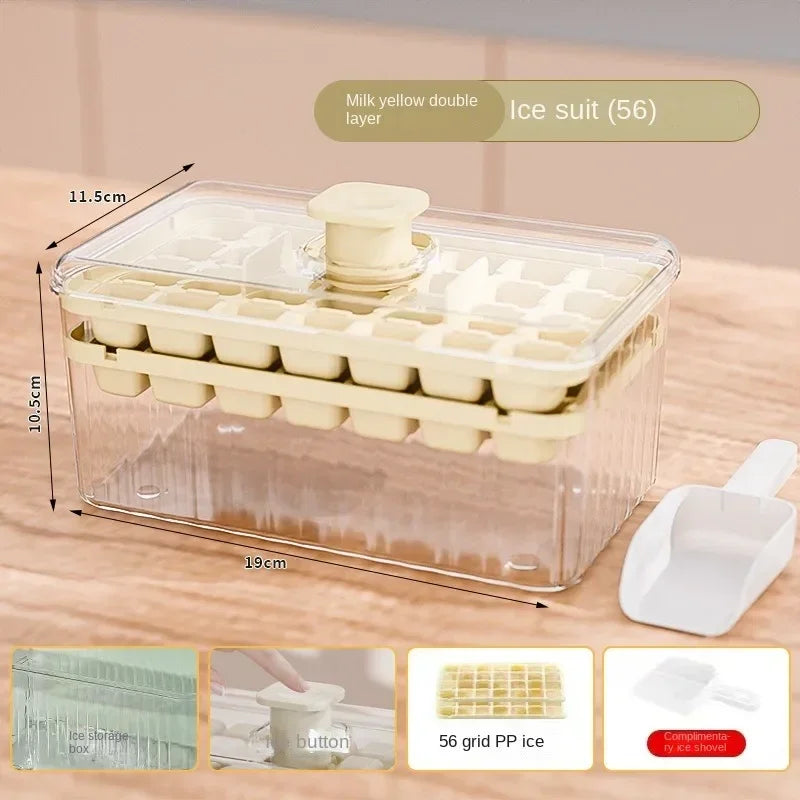 Elegant Ice Storage Tray – Quick-Click Mold for Effortless Ice Making
