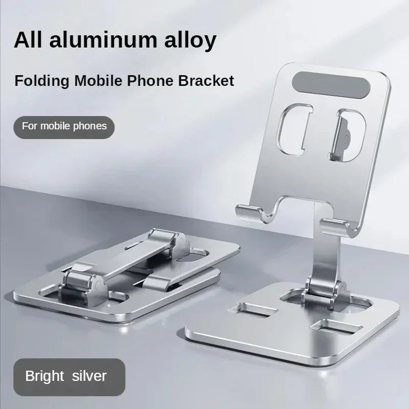 AeroStand™ Universal Aluminum Tablet & Phone Holder – Premium Adjustable Folding Desktop Mount