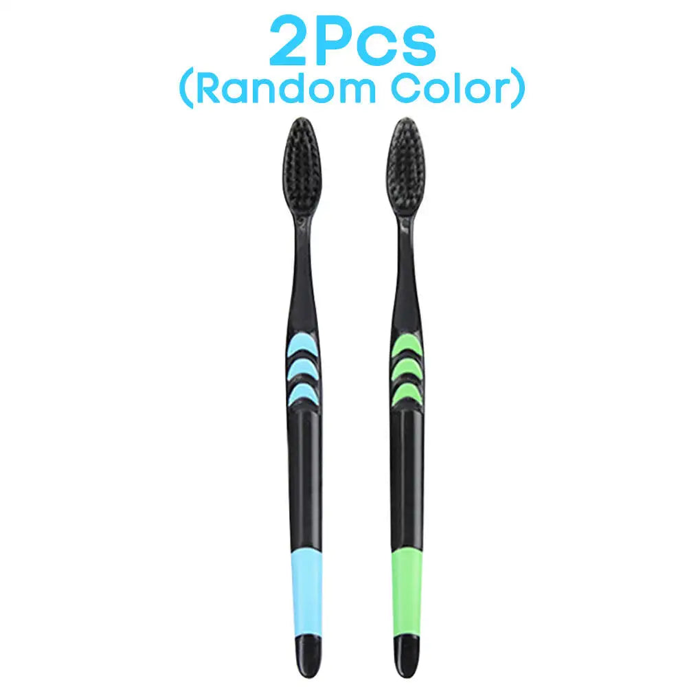 10 Pieces Packed Deep Cleaning Soft Bristle Bamboo Charcoal Black Hair Ultra-Fine Beauty Health Toothbrush Oral Cleaning