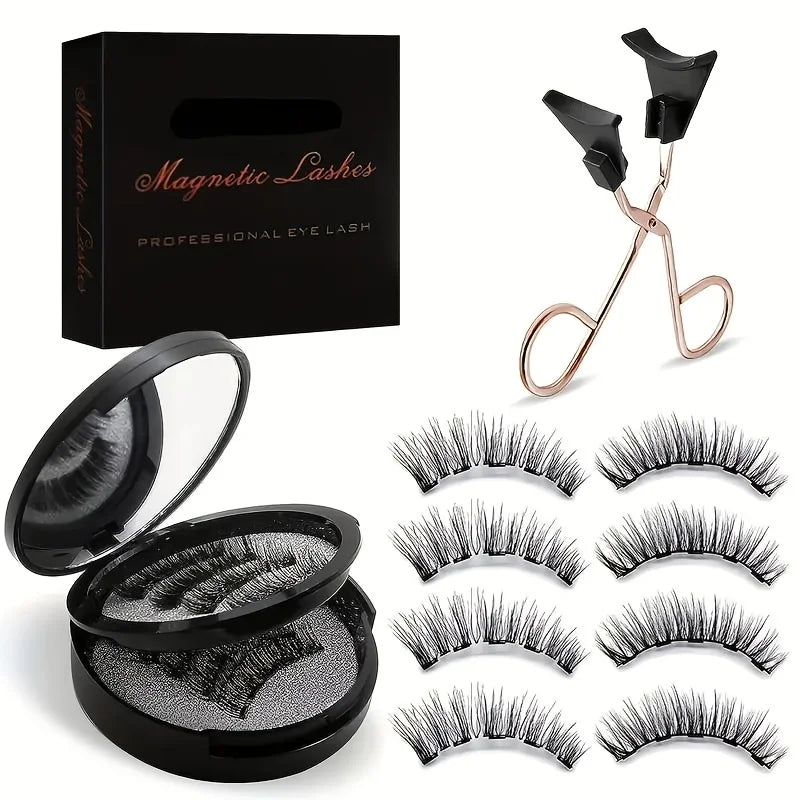 Magnetic Eyelash Kit – 8PCS Reusable Natural Lashes + Tools
