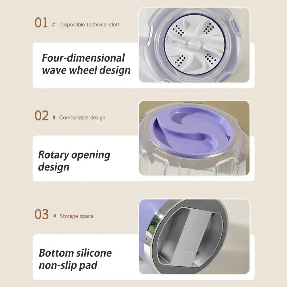 Portable Cordless Washing Machine,USB Rechargeable, Mini Washer For /Underwear/Socks/Baby Clothes Home Travel Laundry Bucket