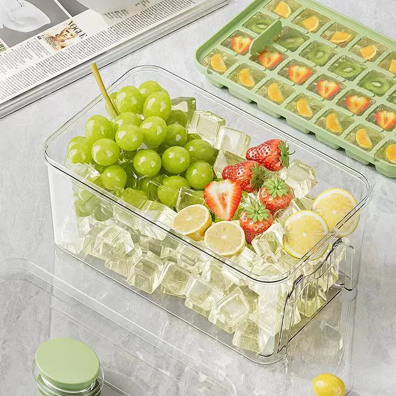 Elegant Ice Storage Tray – Quick-Click Mold for Effortless Ice Making