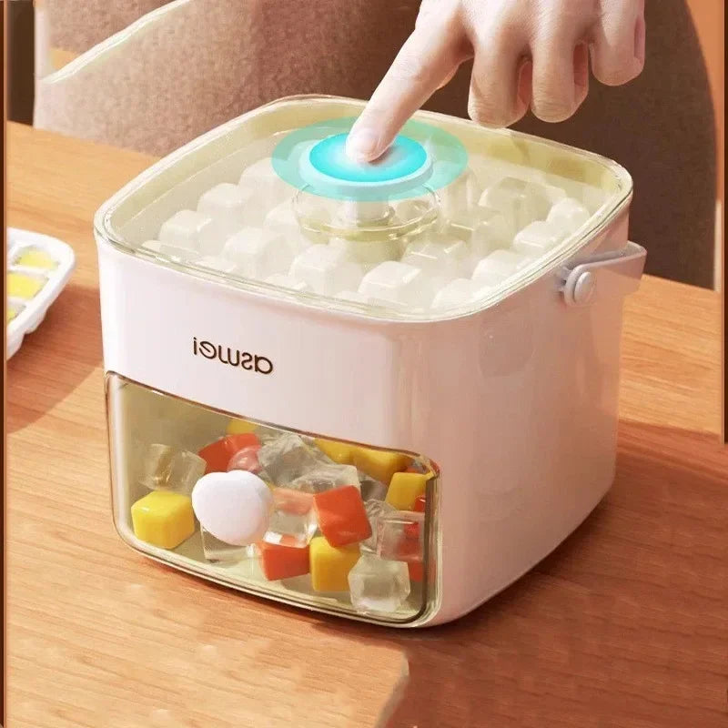 Elegant Ice Storage Tray – Quick-Click Mold for Effortless Ice Making
