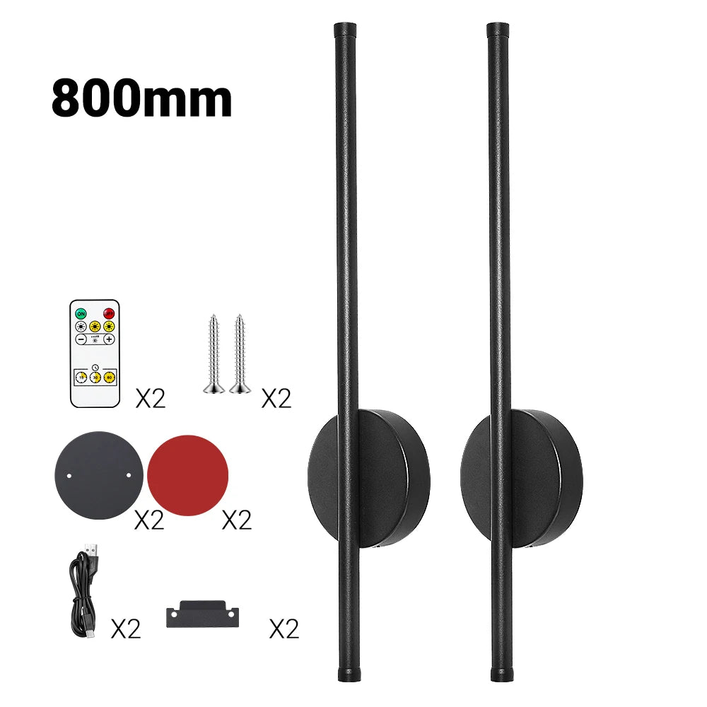 2 Pack Rechargeable Wall lights Interior Wall Sconces 80cm 50cm LED Wall Light with Remote Control for Gameroom Pegboard Bedroom