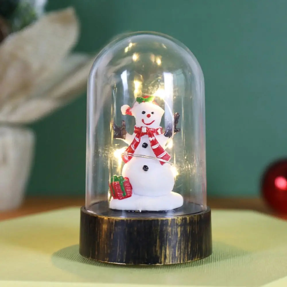 Glowing Christmas Desktop Decoration Lantern Snowman Santa Claus Christmas Snow Globe Lamp Battery Operated Night Lights