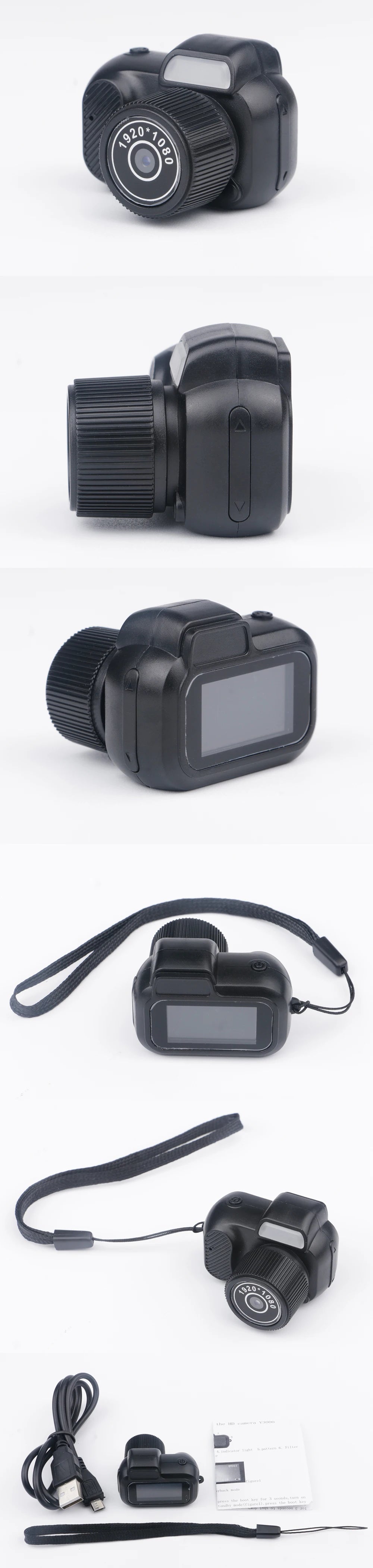 Mini Camera With Screen HD 1080p With Flash Lamp And Battery Dock Portable Retro Ultra Compact Mini Camera Video Recorder Y4000