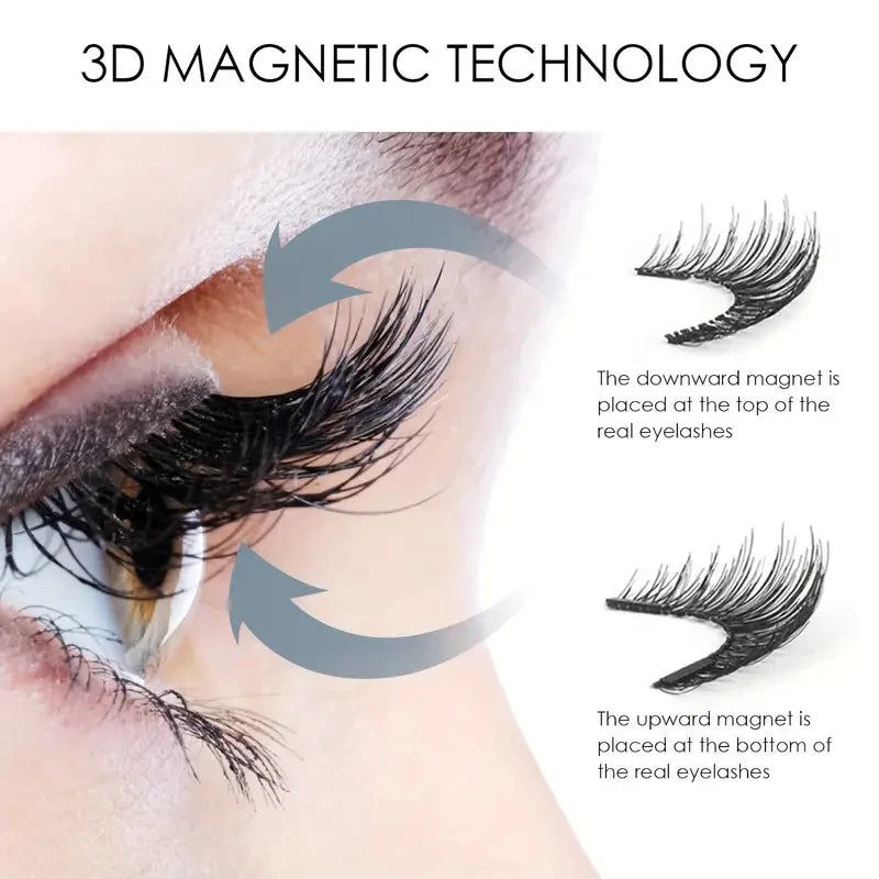 Magnetic Eyelash Kit – 8PCS Reusable Natural Lashes + Tools