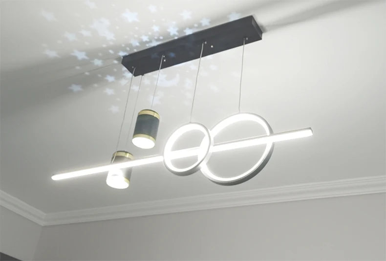 Modern Dining Room Pendant Light LED Smart Remote Control Dining Table Hanging Lamp Luxury Lustre Home Indoor Decor Chandelier