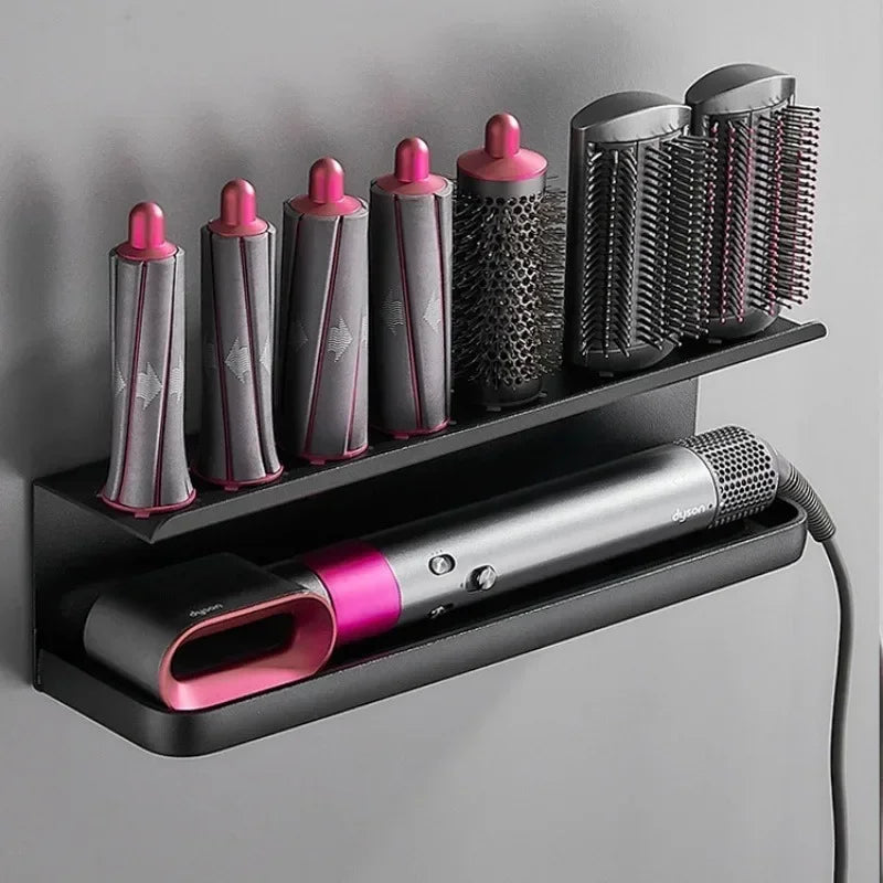 Wall Hairdryer Holder Dyson Airwrap Storage Shelf Makeup Storage Rack Dryer Hair Curler Stand Bathroom Organizer Home Accessory