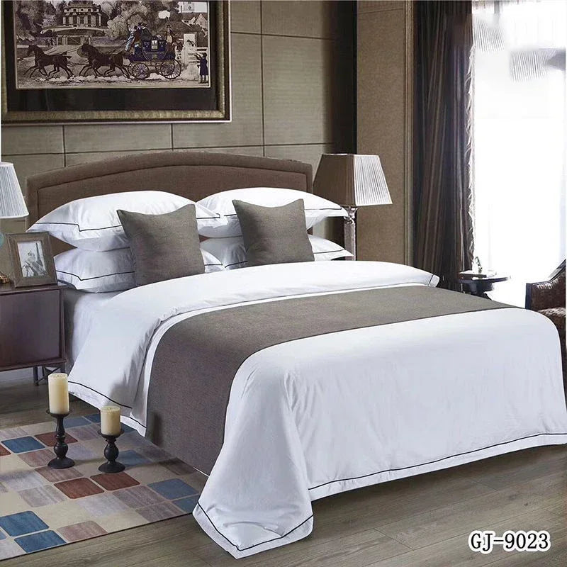 Jacquard Bed Runner Pillow Case Scarf Solid Soft Luxury Bedding Protector Slipcover Bedroom Guestroom Hotel Wedding Room Decor