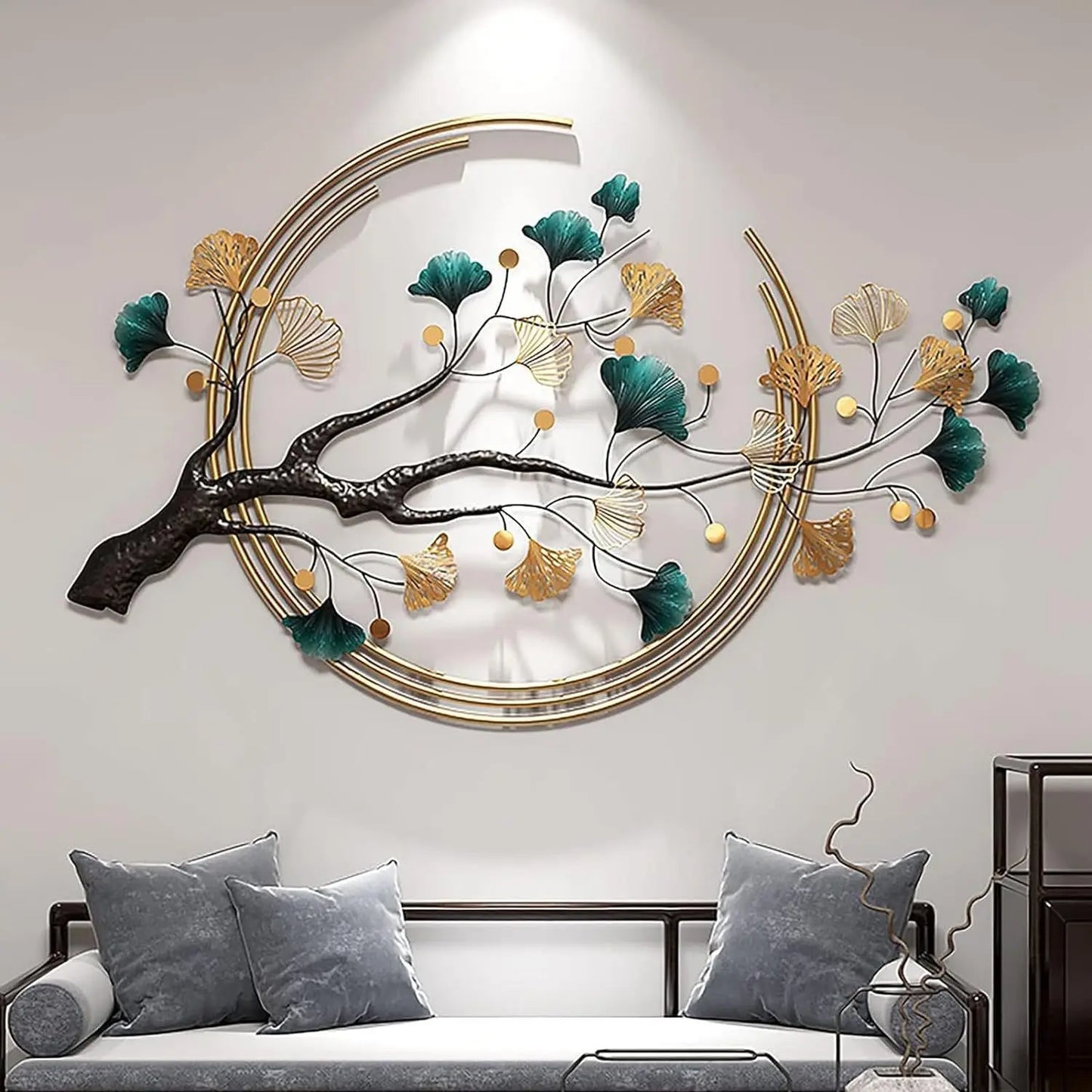 Creative Living Room TV Background 3D Leaf Metal Art Decor Bedroom Restaurant Modern Simplicity Room Decoration Accessories G