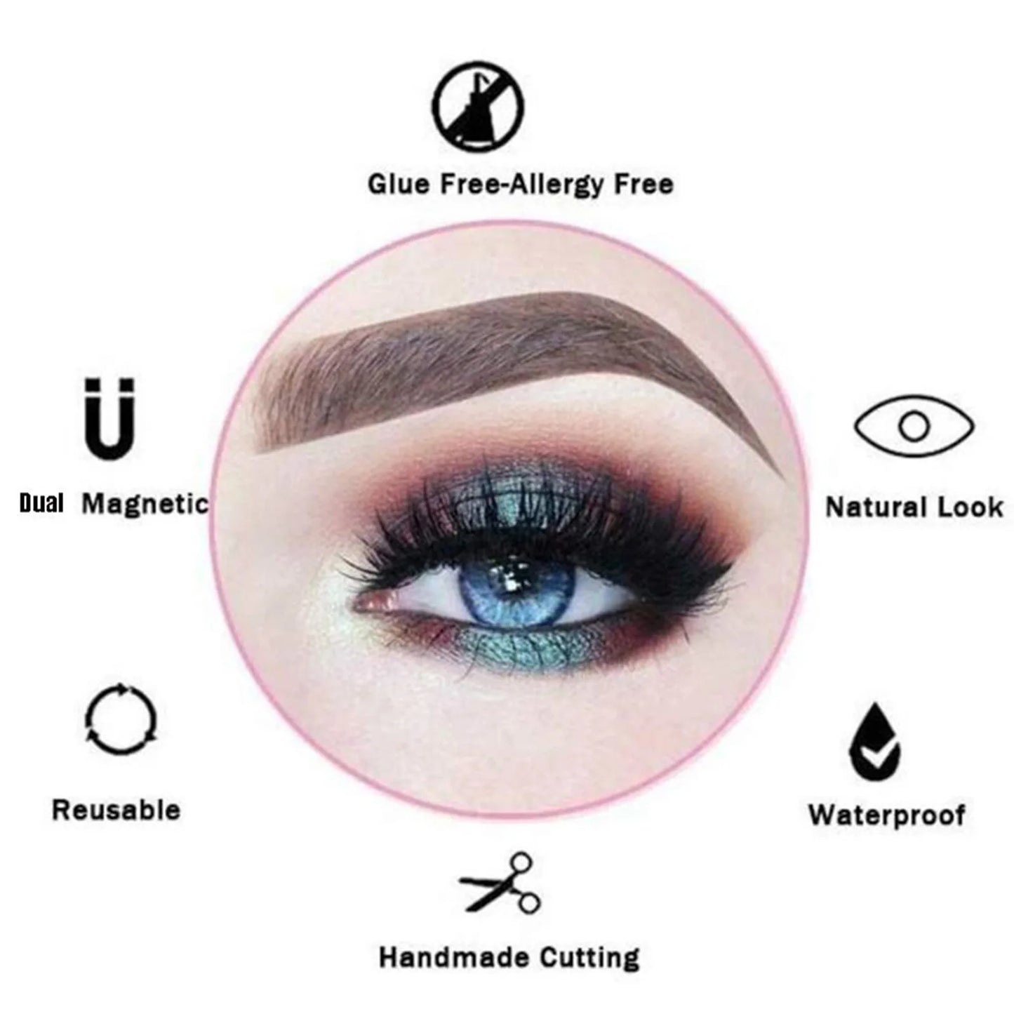 12pcs Magnetic False Eyelashes Magnetic Half Eyelashes Double Box With Mirror Applicater Reusable Beauty Eye Makeup Set