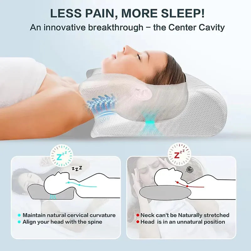 Pulatree Cervical Pillow for Neck & Shoulder Pain Relief Ergonomic Memory Foam Pillow Suitable for Different Sleeping Postures