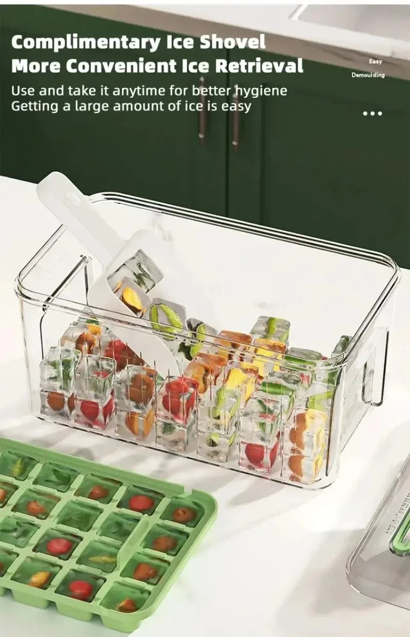 Elegant Ice Storage Tray – Quick-Click Mold for Effortless Ice Making