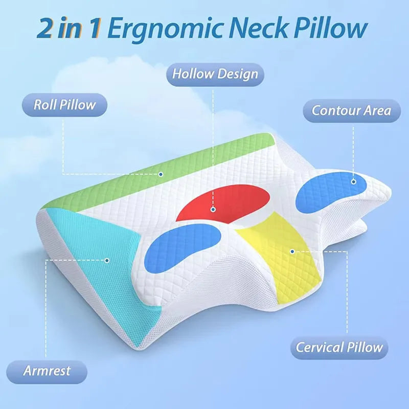 Pulatree Cervical Pillow for Neck & Shoulder Pain Relief Ergonomic Memory Foam Pillow Suitable for Different Sleeping Postures