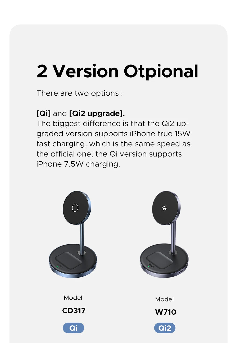 UGREEN Magnetic Wireless Charger Stand 20W Max 2-in-1 Charging Stand For iPhone 15 16 Pro Max/iPhone 14/AirPods Fast Charger