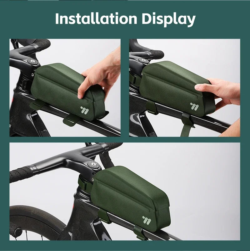WEST BIKING Waterproof Bicycle Top Tube Bag Lightweight Bike Frame Pack Durable Cycling Storage Bag for Mountain and Road Bikes