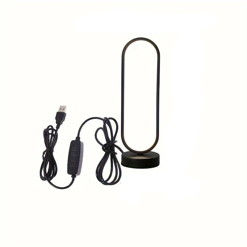 LED Ring Bedside Lamp – 3-Color Dimmable Night Light for Bedroom & Living Room