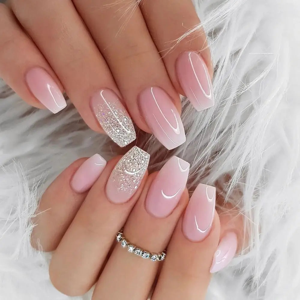 24PCS waterproof French Ombre Press-On Nails