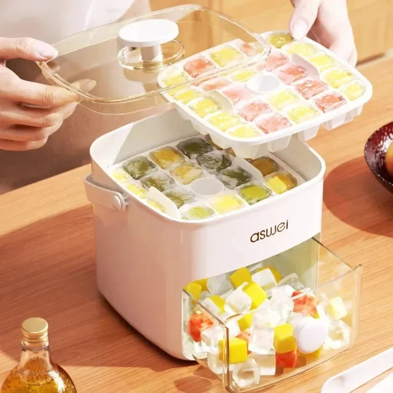 Elegant Ice Storage Tray – Quick-Click Mold for Effortless Ice Making