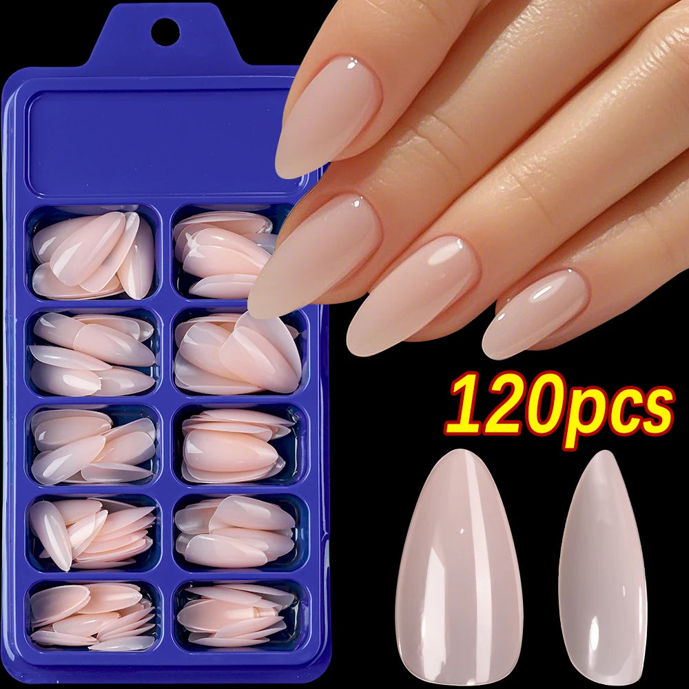 120Pcs Short Square Coffin French Fake Nails Glossy Pink Full Cover Wearable Press on Nails Wearable Acrylic Fake Nails Tips #