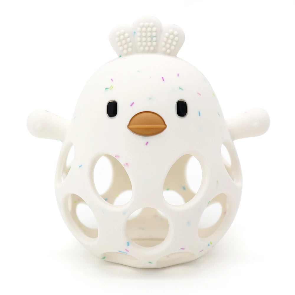 Baby Teether Gloves – Cartoon Chick Silicone Teething Toy for Dental Care & Gum Relief