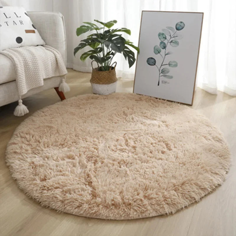 Soft Luxe Round Carpet – Fluffy White Rug for Living Room, Kid’s Room & More