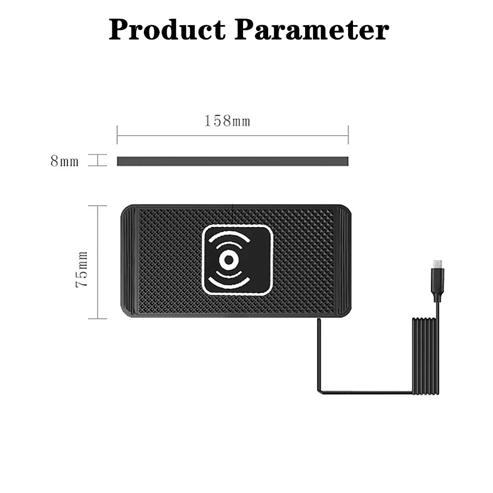 Car Wireless Charger Non-Slip Pad Silicone Fast Charging Wireless Charger for Car for IPhone 15 14 Xiaomi Huawei Samsung S23 S22