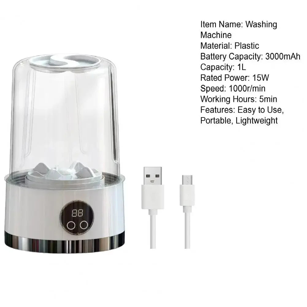 Portable Cordless Washing Machine,USB Rechargeable, Mini Washer For /Underwear/Socks/Baby Clothes Home Travel Laundry Bucket
