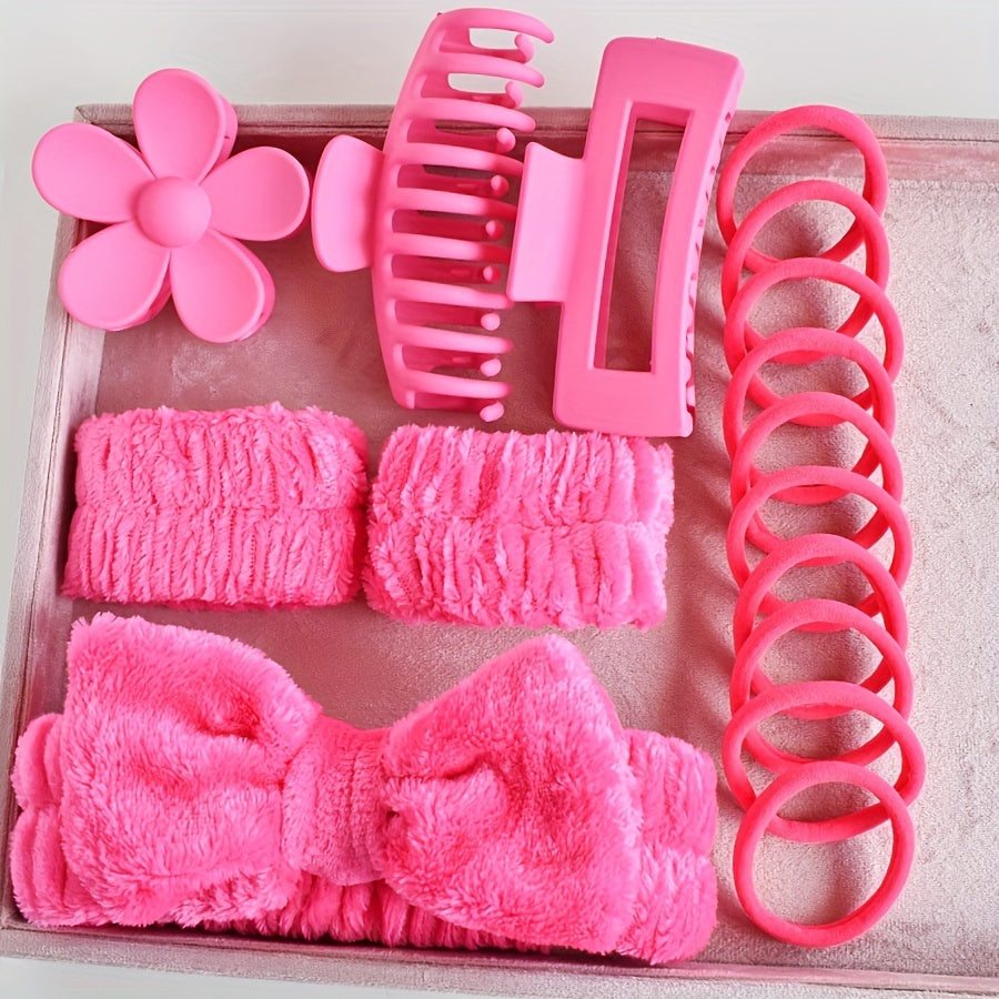 16-Piece Face Wash Band & Sponge Set – Multicolor Headbands & Wristbands