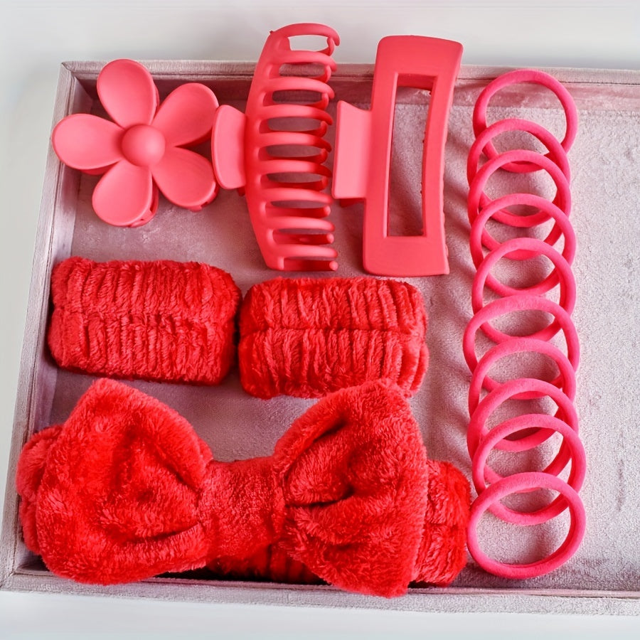 16-Piece Face Wash Band & Sponge Set – Multicolor Headbands & Wristbands