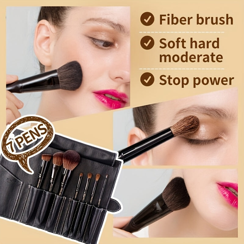 LuxeTouch 7-in-1 Makeup Brush Set