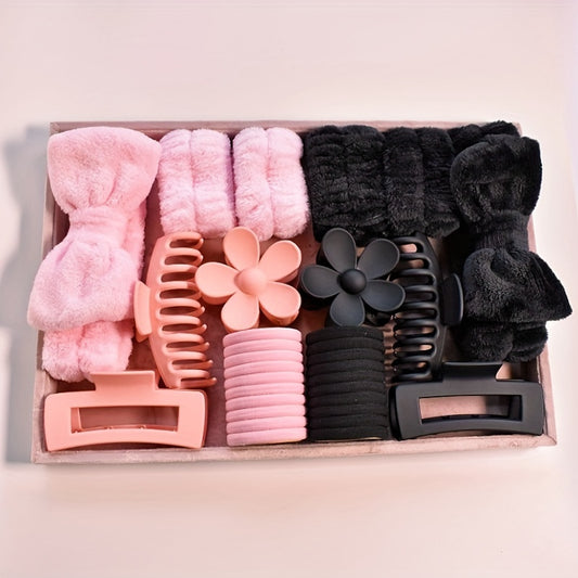 16-Piece Face Wash Band & Sponge Set – Multicolor Headbands & Wristbands