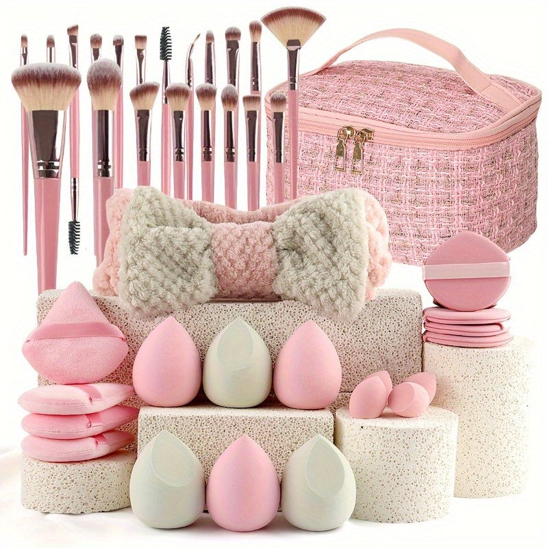 Brushaé™ Supreme Makeup Brush Set – 20/40-Piece Ultra-Soft Face & Eye Tools with Sponges & Travel Case
