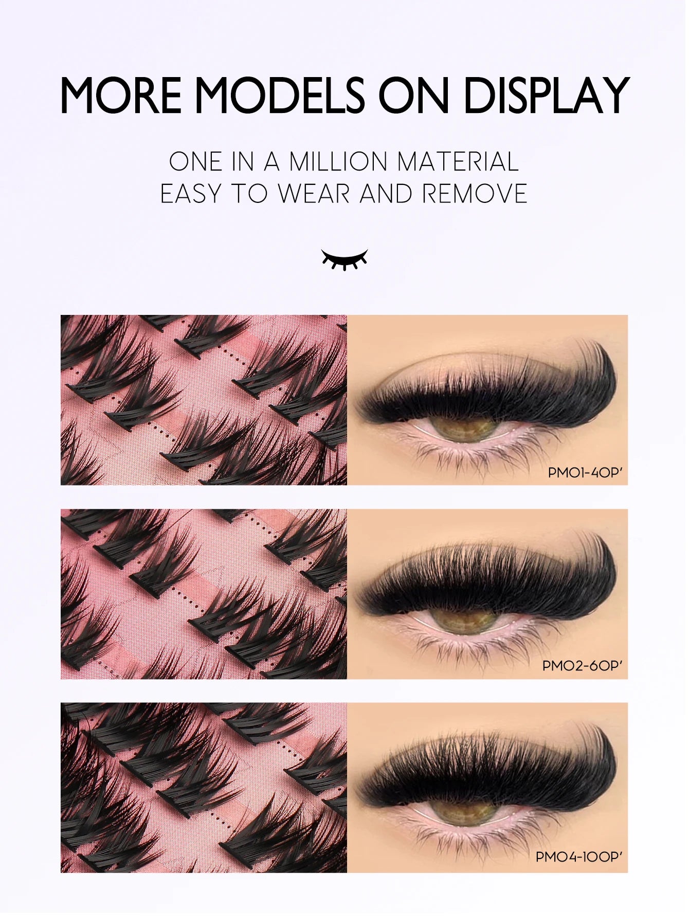 GROINNEYA LuxeCat DIY Lash Extension Kit – Mixed-Length Clusters with Bond, Seal & Tweezers