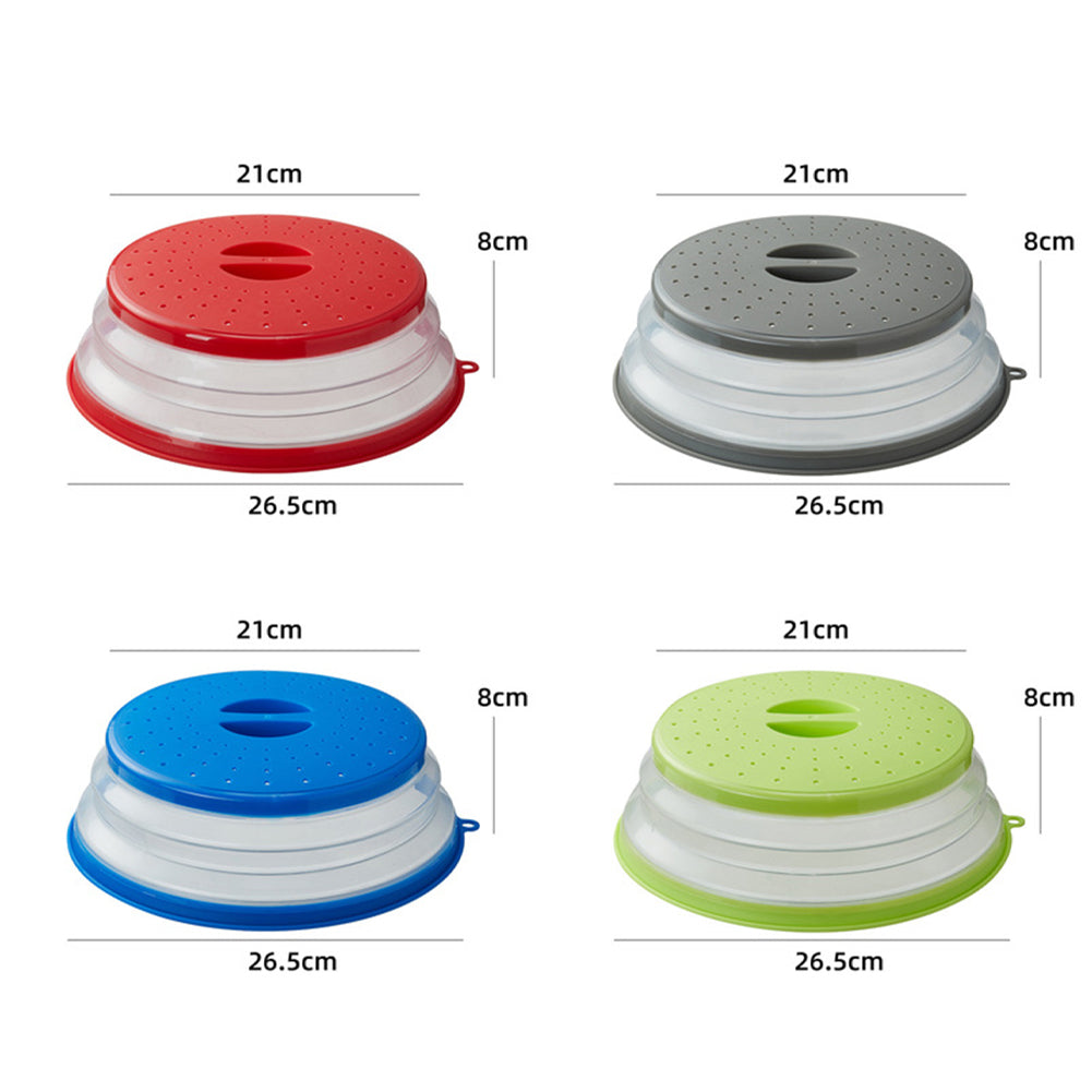 Microwave Splatter Cover Heating Folding Cover Silicone Fresh-keeping Cover Oil-proof Splash-proof Cover with Hook Cooking Lid