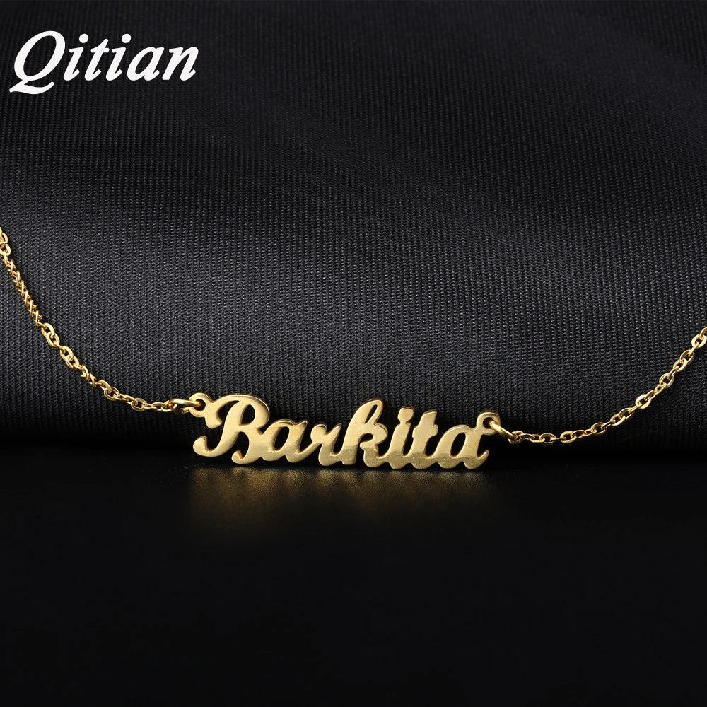 Personalized Name Necklace Gold Stainless Steel Name Necklace Customized Name Necklaces,Custom Pendant, Charm Women Jewelry Gift