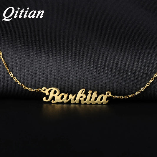 Personalized Name Necklace Gold Stainless Steel Name Necklace Customized Name Necklaces,Custom Pendant, Charm Women Jewelry Gift