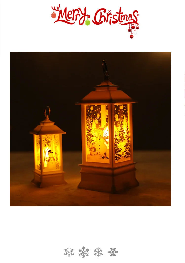Santa Claus Snowman Lantern Light Merry Christmas Decor For Home Christmas Tree Ornament Xmas Gifts Navidad 2021 New Year 2022