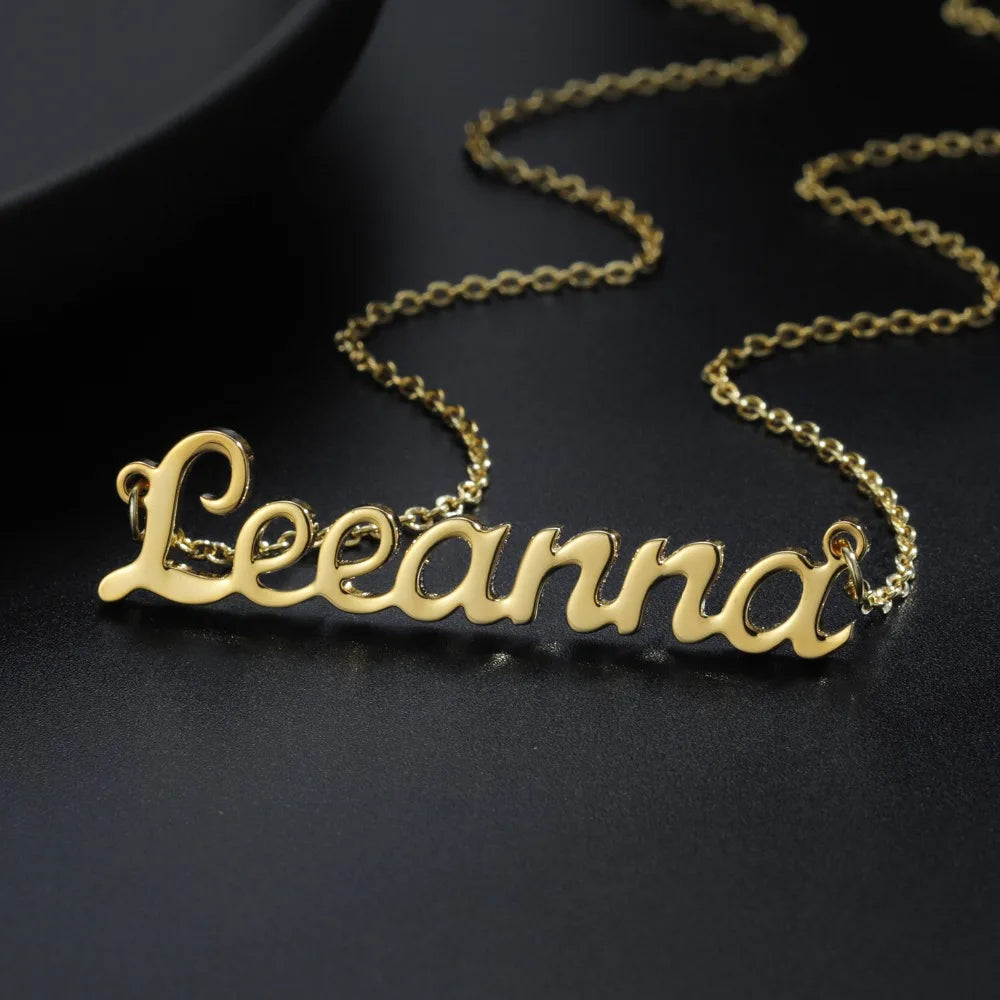 Personalized Name Necklace Gold Stainless Steel Name Necklace Customized Name Necklaces,Custom Pendant, Charm Women Jewelry Gift