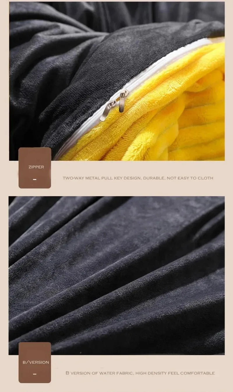 Ultra-Soft Velvet Duvet Cover Warm Thick Bed Quilt Cover Double Bed Luxury Bedding Solid Color Velvet Duvet Cover 겨울용 따뜻한 이불 커버