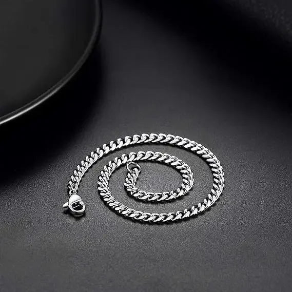 3.5-7MM Wide Stainless Steel Necklaces For Men Punk Cuban Link Chain Choker Women Hip Hop Fashion Party Jewelry Accessories