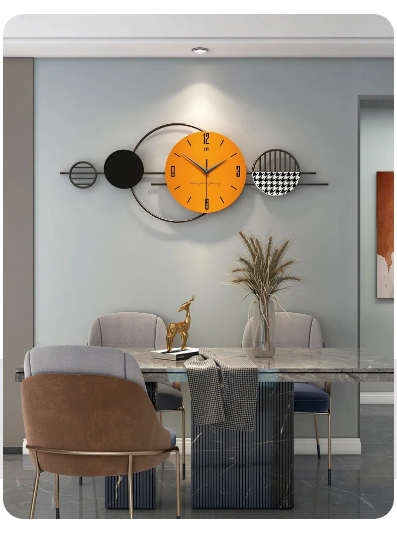 Nordic Luxury Wall Clock Creative Modern Living Room Decor Silent Scandinavian Dining Room Wall Art Clock