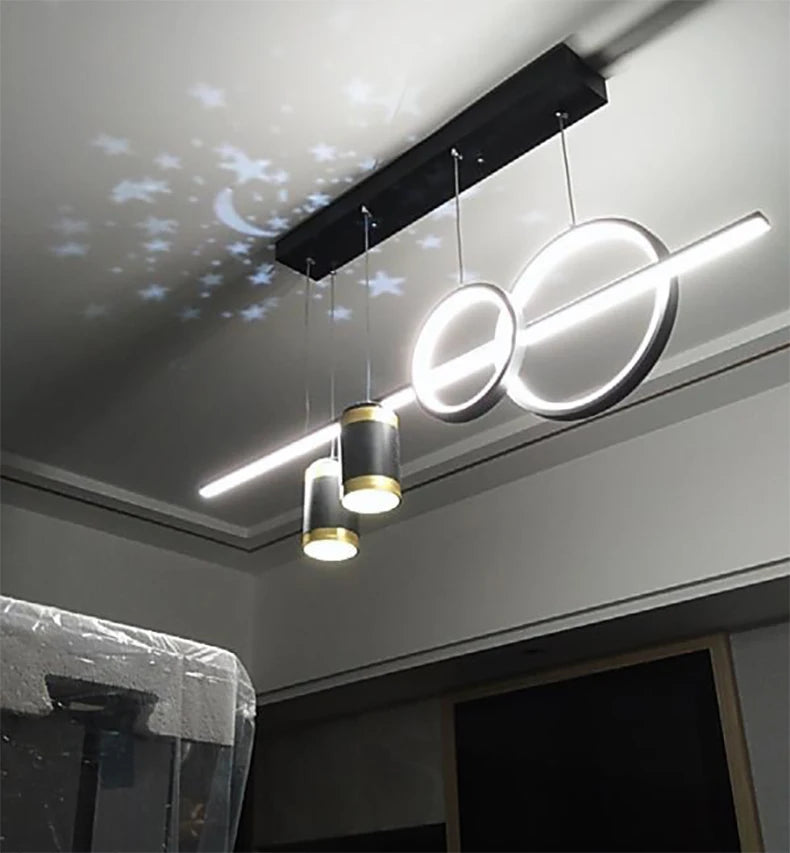 Modern Dining Room Pendant Light LED Smart Remote Control Dining Table Hanging Lamp Luxury Lustre Home Indoor Decor Chandelier